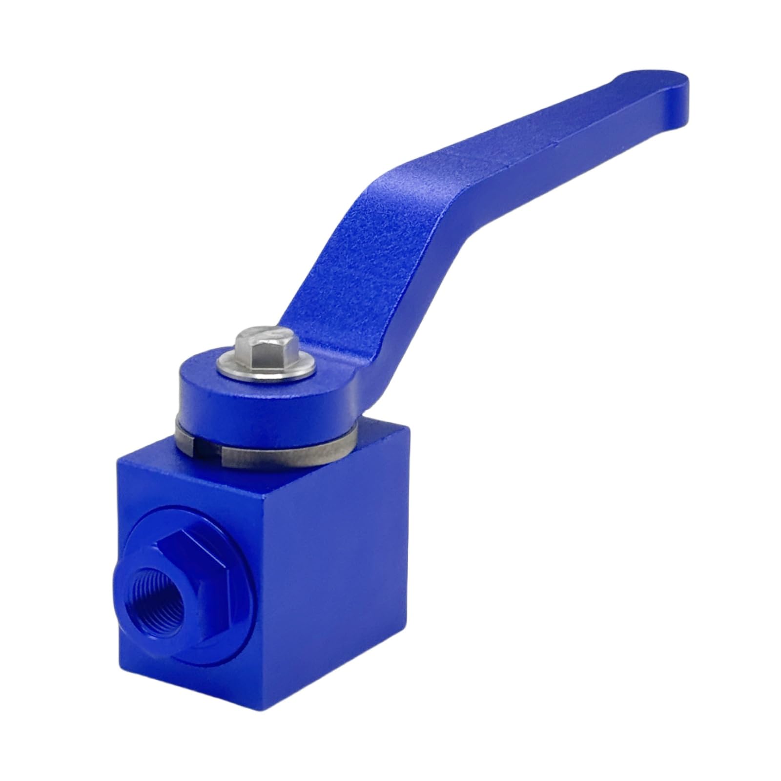 Photo 1 of 1/8" Billet Brake Line Lock Shut Off Valve Blue 1/8 NPT Fuel Flow Control Cut Off Valve