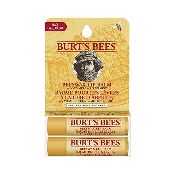 Burts-Bees-Natural-Moisturising-Lip-Balm-Duo-Value-Pack Burt's Bees Lip Balm Multipack, Chapstick Lip Balms With Beeswax And Vitamin E, Duo Value Pack, 2x4.25g