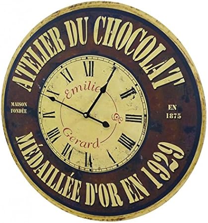 Horloge Murale De Salon En Bois Pendule De Cuisine Atelier Du Chocolat 4x58x58cm Amazon Fr Cuisine Maison