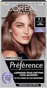 L'Oreal Paris Preference Hair Dye 7.1 Ash Blonde Luminous Permanent