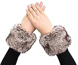 Simplicity Women's Winter Faux Fur Short Wrist Cuff Warmers