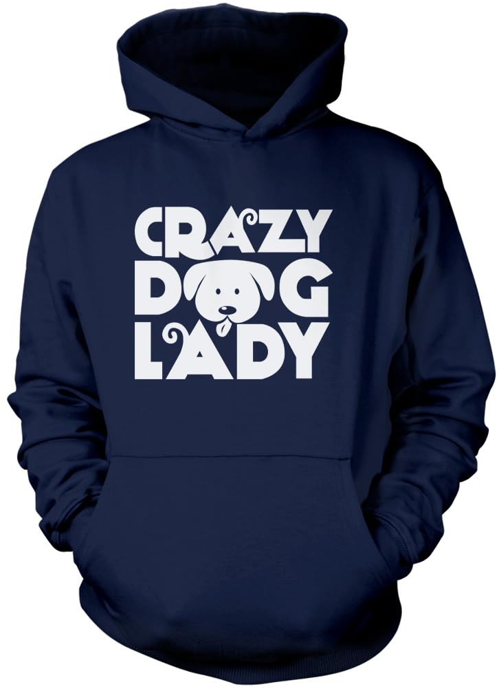 Crazy Dog Lady - Unisex Hoodie - Pet Dog Owner Doggy Mum Puppy M Navy — image 1