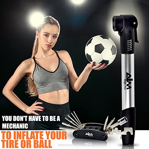 Bike Repair Kit with Pump Bike Multitool Tire Levers Ball Needle