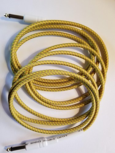 10FT Tweed Guitar 6.35mm 1/4" Mono Male to Male Audio Cable Wire Braided Cord With FREE String Winder/Peg Puller - Thumbnail 7