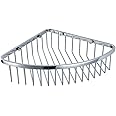 SANLIV Corner Shower Caddy Basket,Shower Wall Shampoo Shelf Soap Holder,Full Brass Wire Basket for Inside Shower Storage and Bathtub Organizer in Polished Chrome