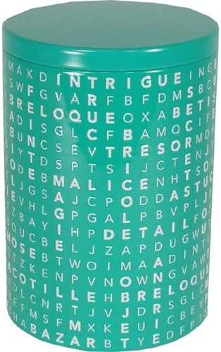 Mixed Words M Turquoise Storage Tin