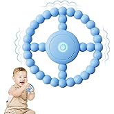 Vibrating Sensory Chew Toy, Teether Teething Toys for Babies6-12 8-18 Months, Sensory Toys for Kids with Autism&amp;Toddler Travel Essential,1-2 Year Old Christmas Boys Girls Gifts idea(Blue)