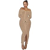 Sexy Button Down Dresses for Women Date Night Off Shoulder See Through Mesh Ruffle Bodycon Maxi Dress