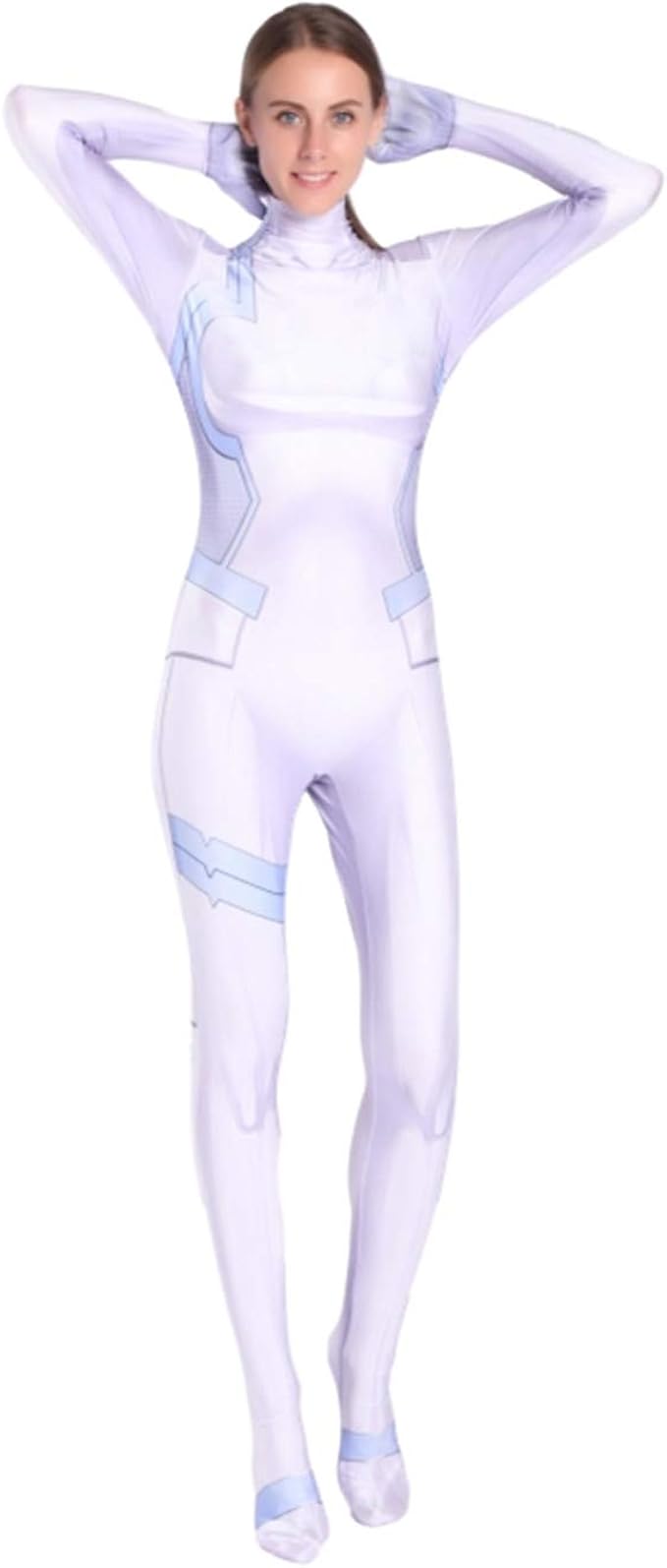 white spandex jumpsuit