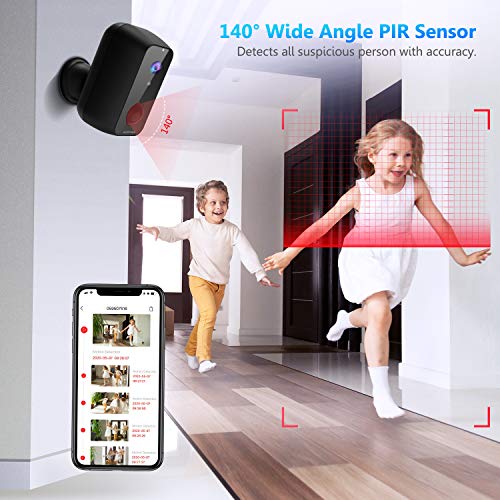 KAMTRON Wireless Outdoor Security Camera, Rechargeable Battery Powered 10000mAh Home Security