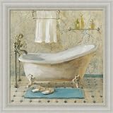 Victorian Blue Bath III by Danhui Nai Bathroom Spa Wall Art Print Framed Décor