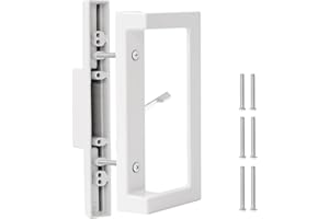 MaxxGeek Sliding Door Handle Replacement, Reversible Keyless Sliding Patio Door Handle Fits Door Thicknesse is 1-3/4'' to 2-1/5'' and 3-15/16'' Screw Hole Spacing.