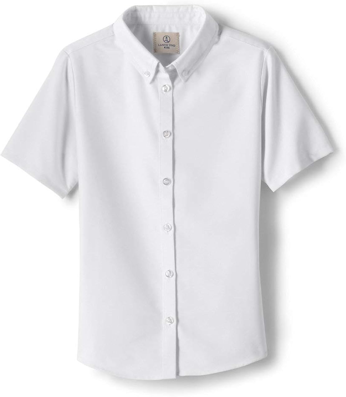 Lands' End School Uniform Little Girls Short Sleeve Oxford Dress Shirt: Clothing