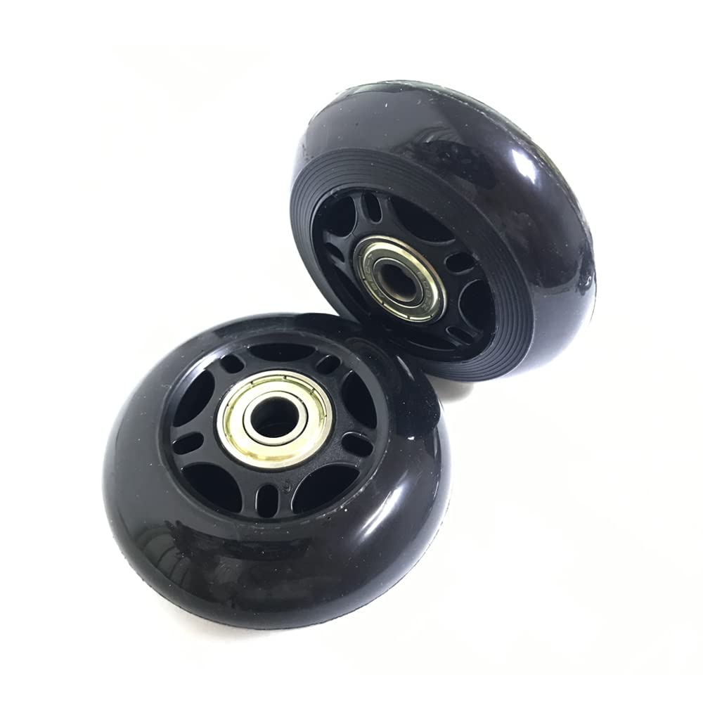 LOTOWELZON 2pcs Luggage Suitcase Replacement Wheels, 84mm Inline Outdoor Roller Skate Wheels with 8mm(0.31") Bearings 35mm 40mm Axles Wrenches Repair Set (OD84xTHK24mm/3.3"x0.94")