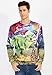 uideazone Men Women Ugly Christmas Sweatshirts Cool Galaxy Dinosaur Graphic Long Sleeve Shirt Dinosaur-2 Asia XL= US L