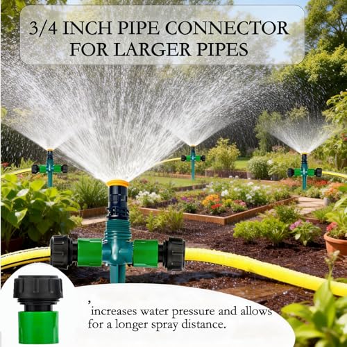 4pcs Aspersor Jardin, Ajustabl Aspersor de Césped 360 °, Aspersor de Jardín Multifunción, Acoplamiento de Manguera, para Jardín Plantas Pastorales Aspersores para Cesped