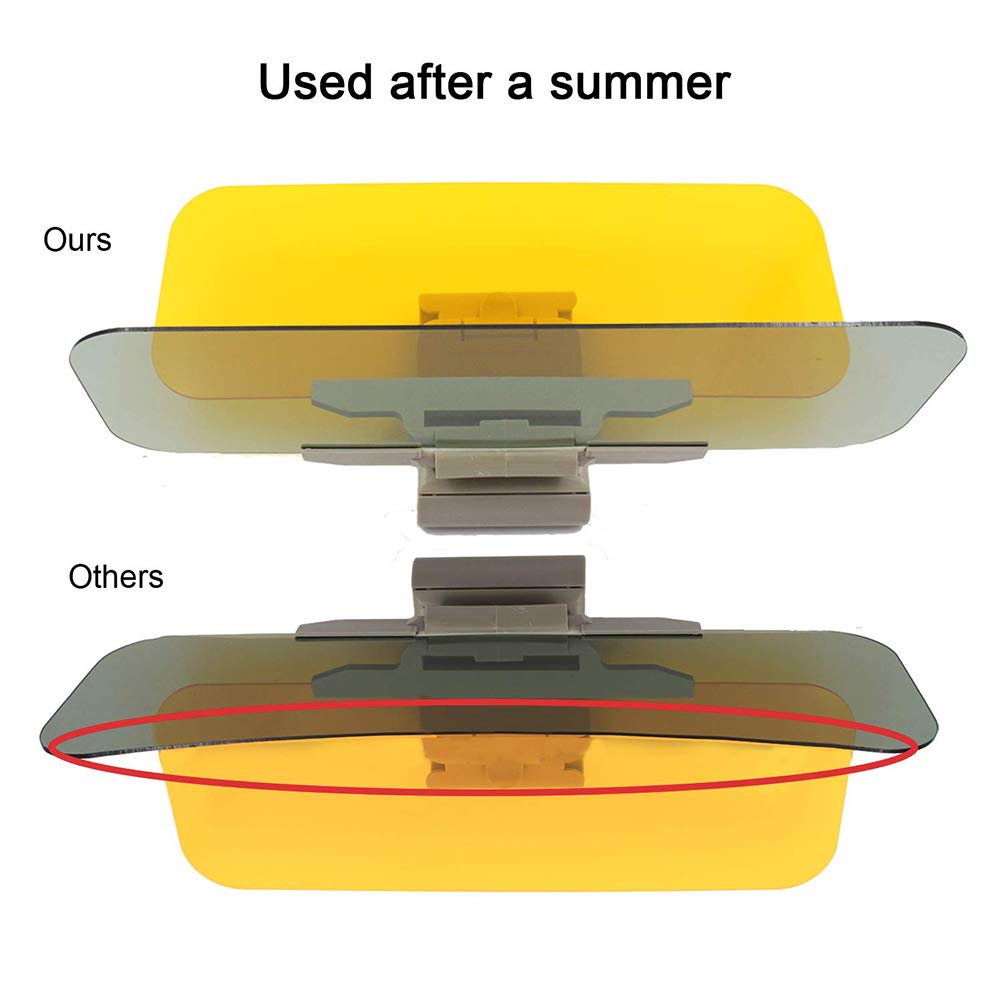 Yanztech Upgrade Car Sun Visor, Auto Windshield Anti-Glare Tac Visor, 2 in 1 Anti-Dazzle Day and Night Sun Visor Extender Mirror Vision, HD Sun Visor Protector for Car Windshield