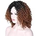 YOURWIGS Ombre Synthetic Wigs for Black Women Brown Kinky Curly Ladies Wig Realistic Looking Heat Resistant Full Wigs 16'' with Wig Cap Z083