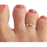 Handmade Gold Plain Band Adjustable Toe Ring, Yellow Gold Plated over Sterling Silver, Classic Dainty Open Toe, Pinky or Knuckle Rings for Women, By MiYa Jewelry Creations
