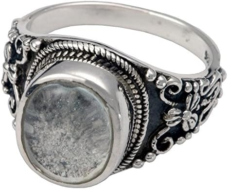 Memorial Gallery 2004Bgp-10 Sterling Silver Ring with Clear Glass Front 14K Gold Plating Pet Jewelry
