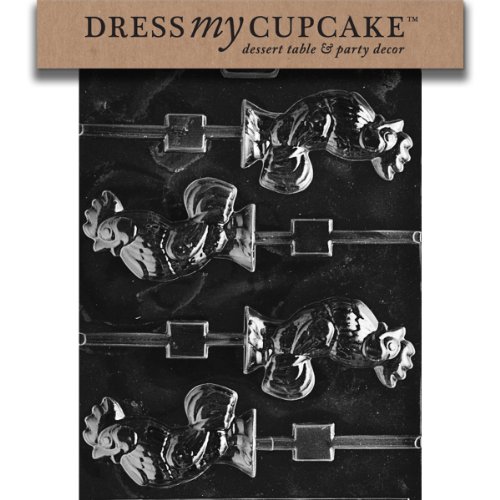 Dress My CupcakeChocolate Candy Mold, Rooster Lollipop, Easter