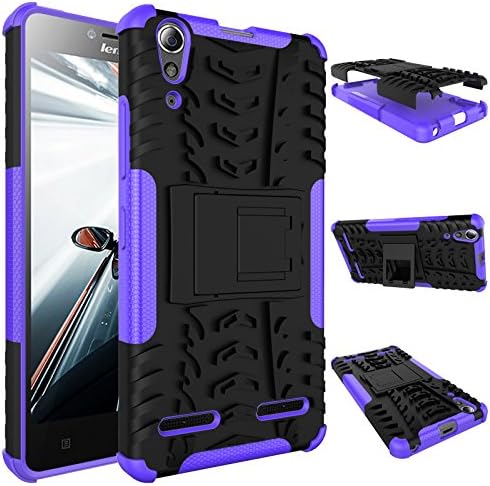 Lenovo A6000 Plus Protective Case Cover with Kickstand, Dual Layer Hybrid Hard and Soft Slim Cases for Lenovo A6000 Plus (5.0 inch)