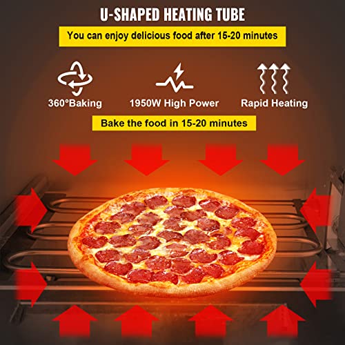VEVOR Commercial Pizza Oven Countertop, 14" Double Deck Layer, 110V