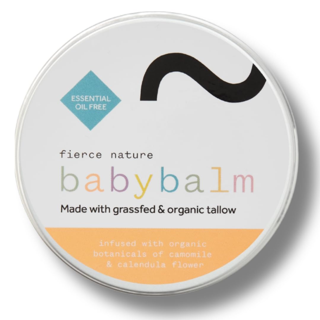 Fierce Nature Baby Balm – Organic Tallow & Jojoba Oil – Infused with Chamomile & Calendula – Natural Soothing Skincare for Babies – Gentle Moisturizer for Sensitive Baby Skin, 100g