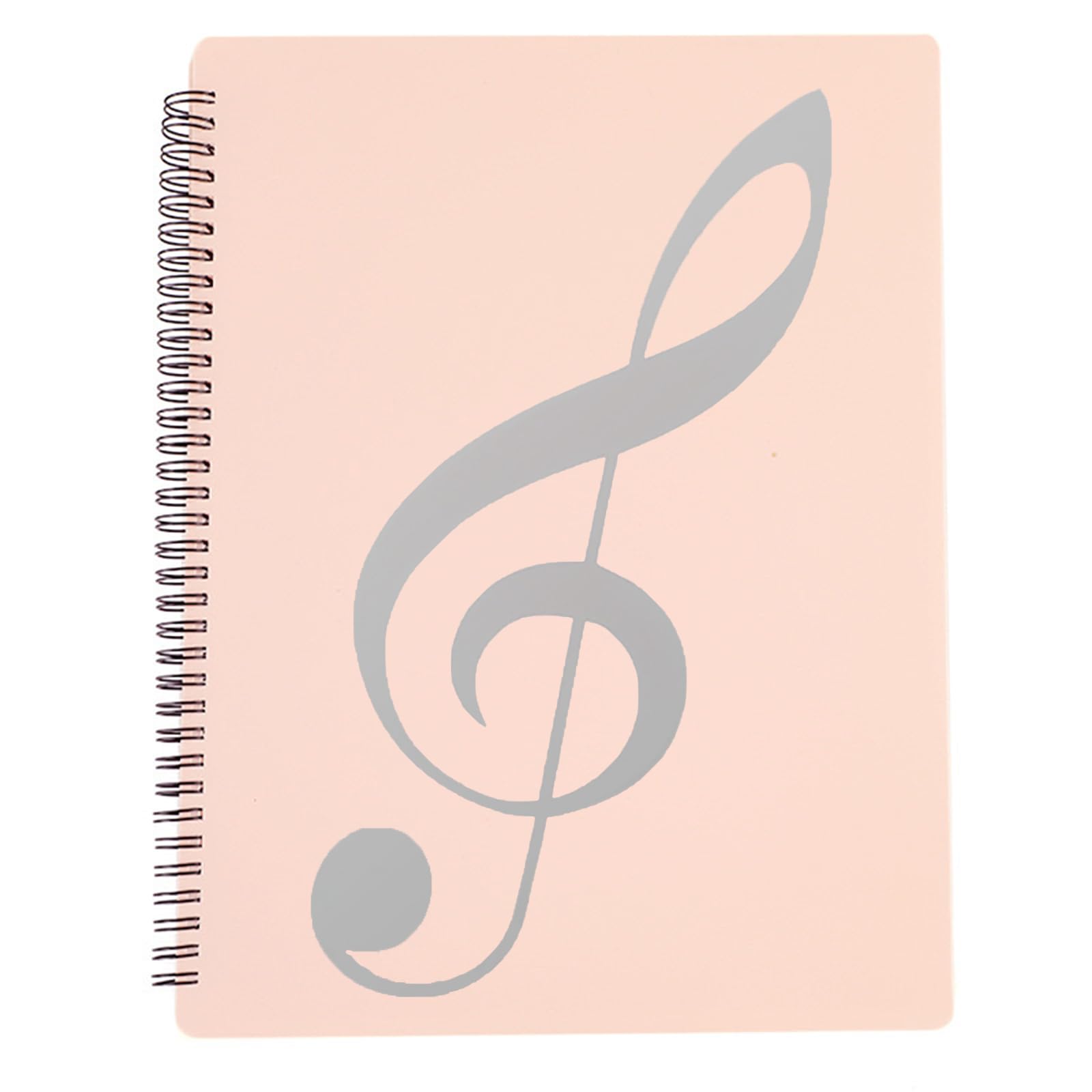 MUROAD A4 Sheet Music Folder, Allow Annotations, Eliminate Glare, 60 Pages Spiral Sheet Music Binder Holder Storage Organizer, Pink