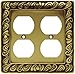 Franklin Brass 64197 Paisley Double Duplex Outlet Wall Plate/Switch Plate/Cover, Tumbled Antique Brass