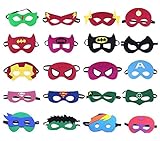 Mintbon Superhero Masks, Superheroes Party Masks Party Favors Half Masks for Children Kids Party Aged 3+ 20 Packed