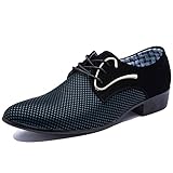 Blivener Men's Pointed Toe Suede Leather Dress Shoes Casual Oxford