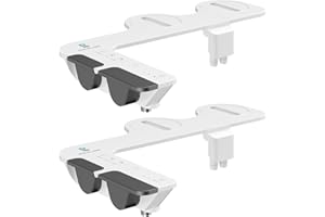 POCALAND Ultra-Slim 3-in1 Bidet, Self-Cleaning, Posterior&Feminine Wash-(Retractable Dual Nozzles), Non-Electric Bidet Attachment, Adjustable Fresh Cold Water Pressure, Stainless Steel Inlet（2PCS）