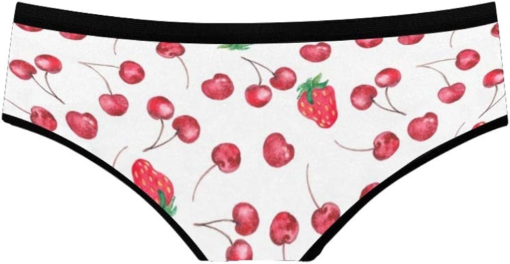 XOZOTY Custom Funny Women's Brief Watercolor Cherry