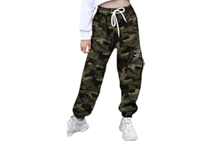 SANGTREE Girls & Womens Drawstring Cargo Jogger Pants,3 Years - Women 3XL