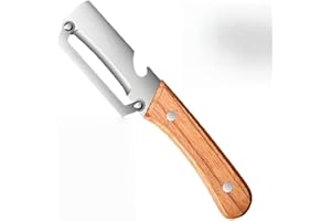 Multi-Functional Vegetable Peeler for Kitchen, Ultra-Sharp Stainless Steel Blade with Wooden Handle and Bottle Opener, for Ve