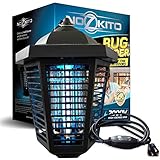 Nozkito Bug Zapper Mosquito Killer - Powerful 2000V Grid for Outdoor Use. 6 Foot Power Cord with Rainproof On/Off Switch. Insect Trap UV Lamp. Great Lantern for Backyard, Patio, Porch and Garden