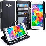 Grand Prime Case, LK Galaxy Grand Prime Wallet Case, Luxury PU Leather Case Flip Cover with Card Slots Stand For Samsung Galaxy Grand Prime, BLACK