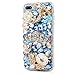 Mavis's Diary iPhone 7 Plus Case (5.5 inch) iPhone 8 Plus Case, 3D Handmade Bling Crystal Diamond Shiny Sparkling Rhinestones Full Edge Protective Clear Hard PC Cover (Blue)