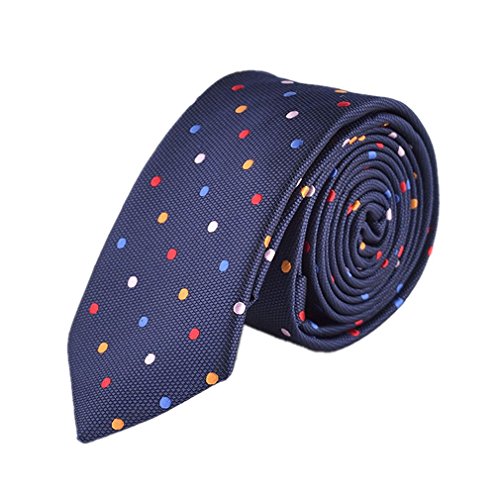 Hello Tie Multicolor Dot Purple Mens Skinny Special Neckties with Gift Box