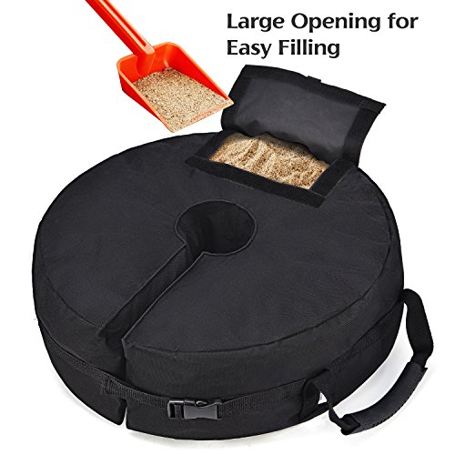 MaidMAX Umbrella Weights, Umbrella Base Weight Bag Sand Bags with Large Opening, for Patio Beach Outdoor Offset and Cantilever Umbrellas/Flagpoles, Round - Thumbnail 5