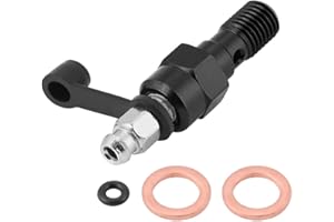 ARAMOX Banjo Bolt, M10x1.25mm Motorcycle Brake Master Cylinder Caliper Bleed Screw Nipple Banjo Bolt + Dust (black)