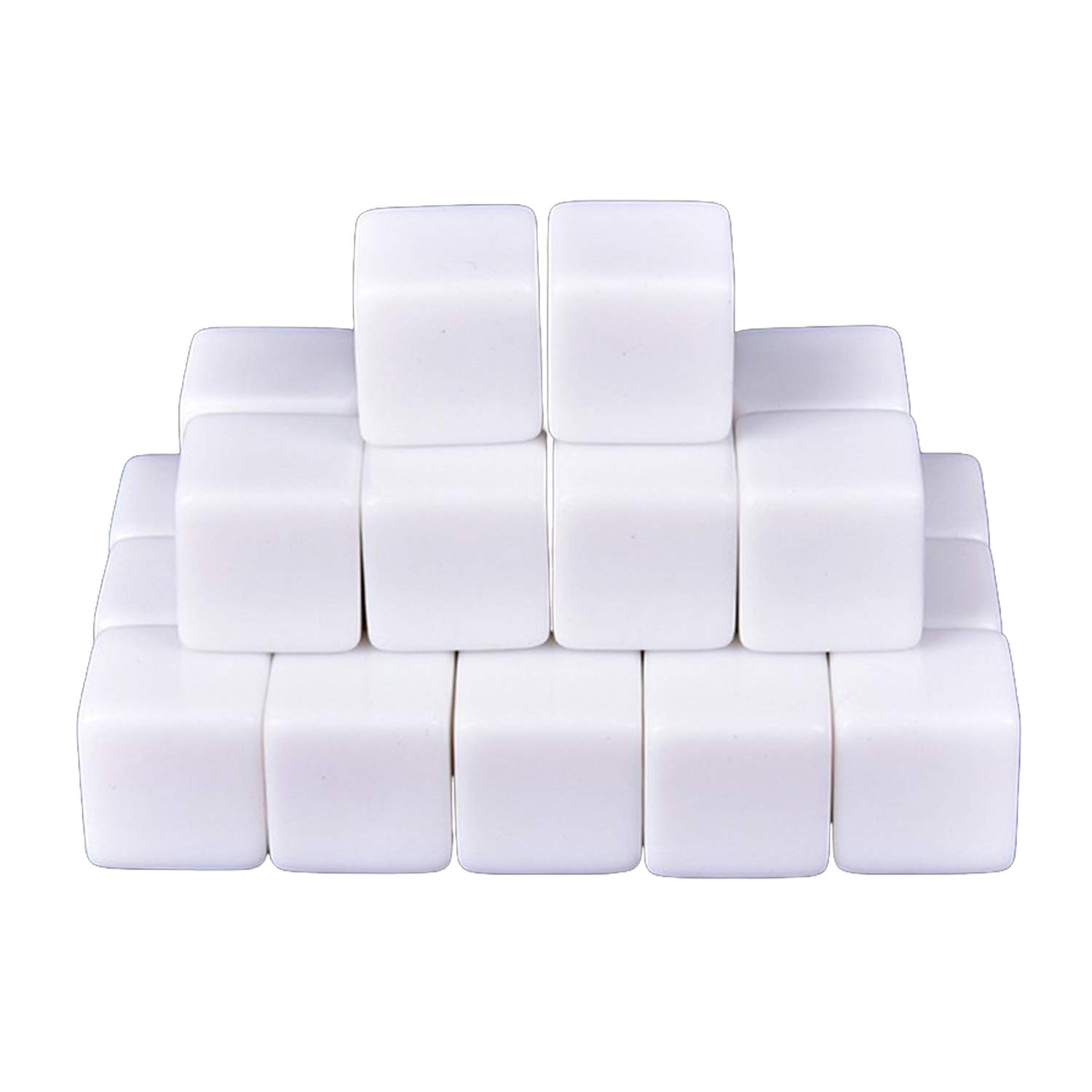 48 PCS 16MM Blank White Dice for Board Games, DIY, Fun, and Teaching