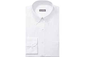 Van Heusen Men's Pinpoint Regular Fit Solid Button Down Collar Dress Shirt