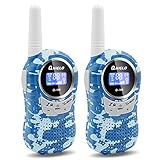 Qniglo Q168 Walkie Talkies for Kids , 22 Channel FRS/GMRS Two-Way Radio with 3 Miles Long Range Handheld Mini Walkie Talkies (Pack of 2, Camo Blue)