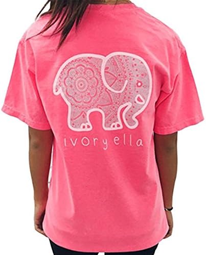 Elephant Graphic Print T-Shirt Women Casual O Neck Casual Tees Blouse Tops
