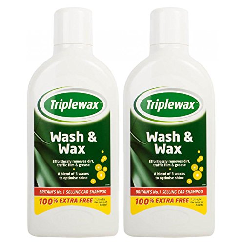 Triple Wax Set of 2 Car Shampoo and Wash & Wax 1L