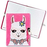 Emotionery Girls Llama Pink Soft Feel Furry Secret Diary, with Jewel Embedded Lock and Key, 128 Pages