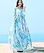 MedeShe Women's Chiffon Floral Holiday Beach Bridesmaid Maxi Dress Sundress (XX-Large Tall, Blue Colourful)
