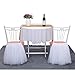 Suppromo Fluffy Tutu Chair Skirt Gold Brim Slipcovers White Chair Tutu Skirt for Baby Shower,Bridal Shower,Birthday Party&Home Decoration
